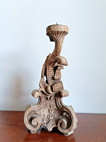 Antiker kerzenständer holz - antiker,