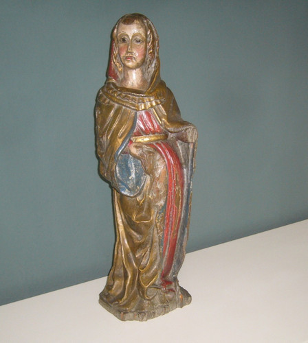 Antike farbige holzfigur - antike,