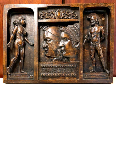 Holzrelief bild mars und venus - holzrelief,