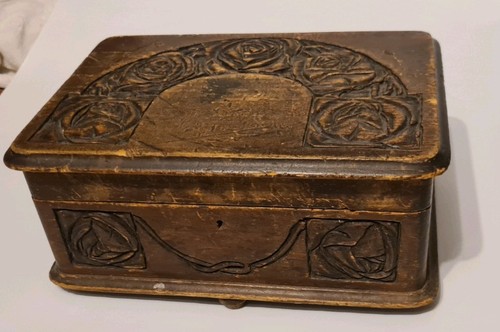 Antike jugendstil holztruhe - antike,