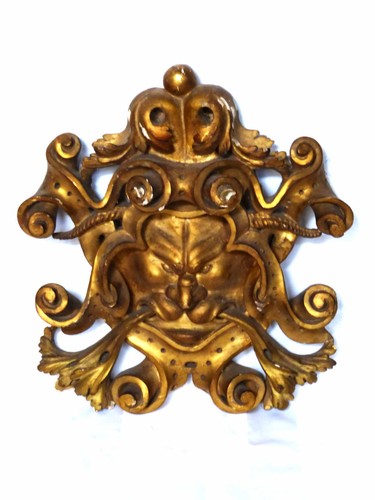 Großer maskaron applik holz - großer,