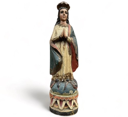 Antike holzfigur maria - holzfigur,