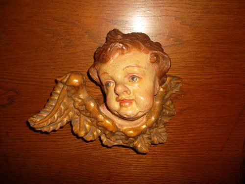 Antike holz figur engel - antike,