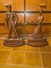 2 antike alte Holzfiguren, Den