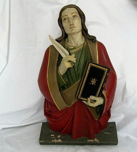 Alte heiligenfigur holz - heiligenfigur,