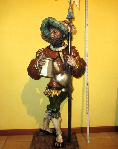 Antike holzfigur landsknecht - antike, holzfigur,