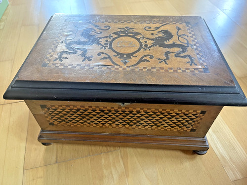 Antik holz schatulle mit - antik,